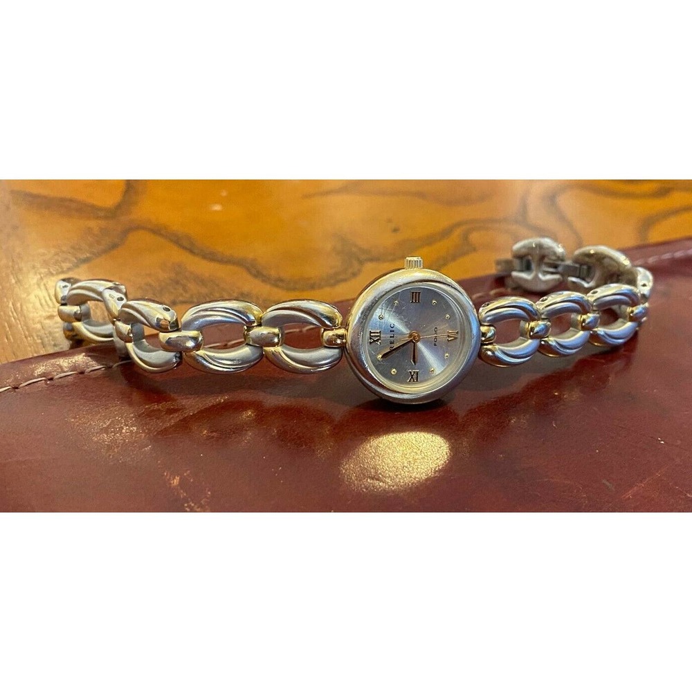 Women's 20mm Silver Tone Relic Folio Watch, Bracelet Band